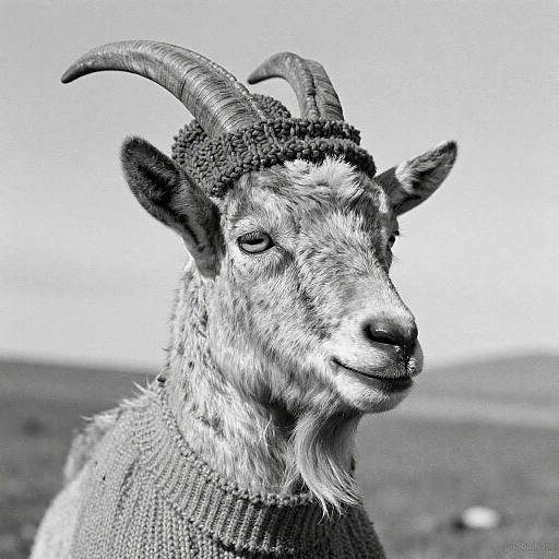 Vintage Mountain Goat Portrait