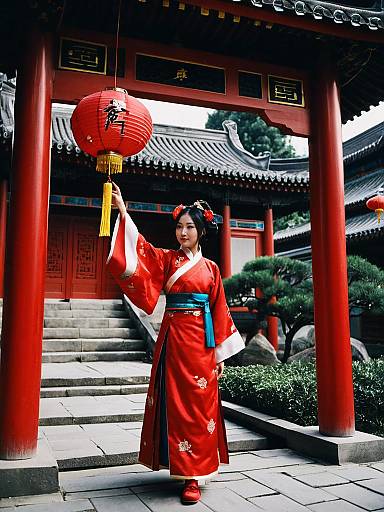 Mei Mei in Red Traditional Dress