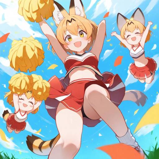 Dynamic Cheerleader in Action