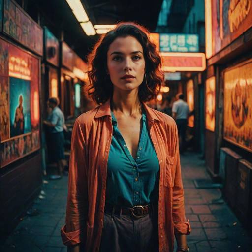 Cinematic Portrait of Woman in Retro Dress