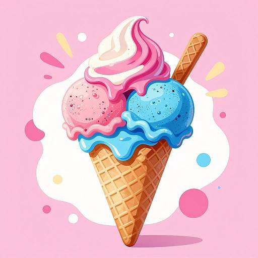 Vibrant Multicolor Ice Cream Cone