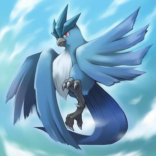 Illustration of Articuno, pokemon in the style of Satomura kyou