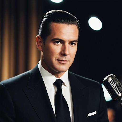 Vintage Male Sportscaster in Classic Suit