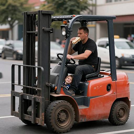 Urban Forklift Adventure With a Smile