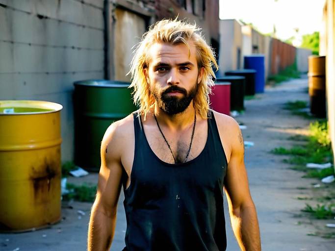 Grungy Portrait of a Struggling Man