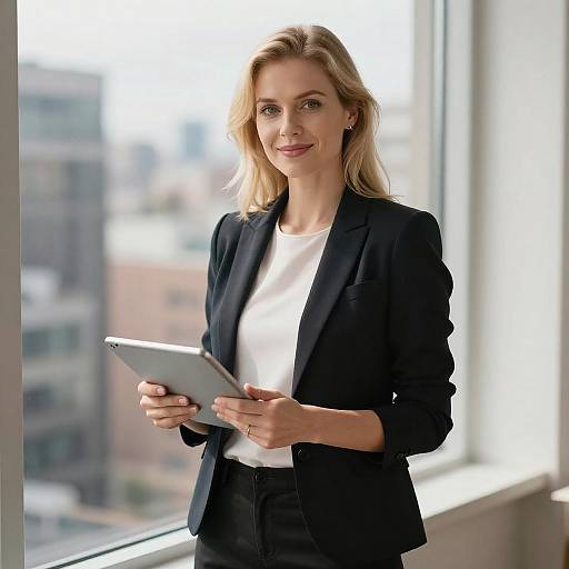 Blonde Woman in Urban Window Light