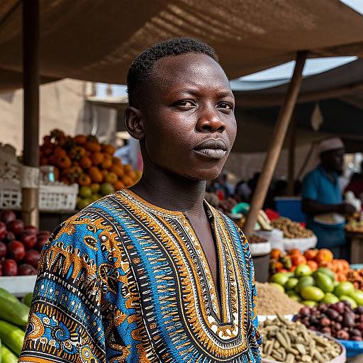 Soulful Portrait of African Market Man