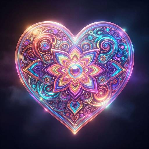 Iridescent Heart Mandala Glow