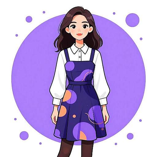 Young Woman in Preppy Layered Outfit