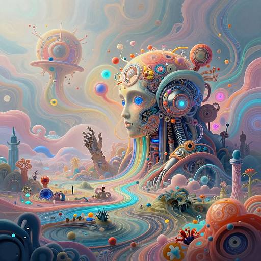 Surreal Organic-Mechanical Dreamscape