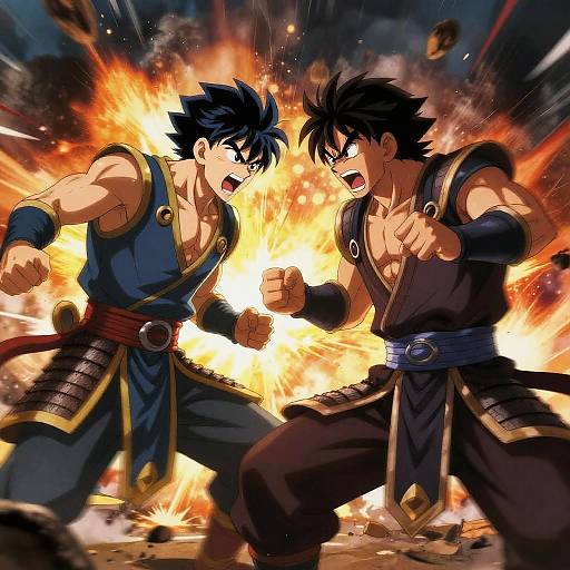 Anime Intense Warrior Battle Scene