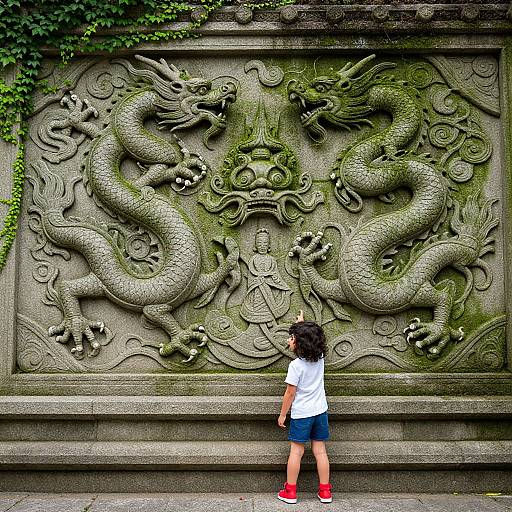 Dragon Carvings on Korean Pagoda