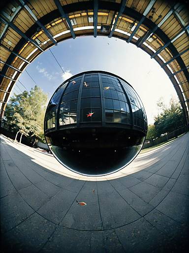 Spherical Modern Building with Reflective Glass