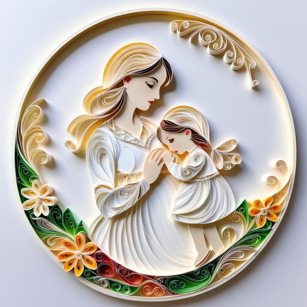 Heartwarming Paper Quilling of Motherhood