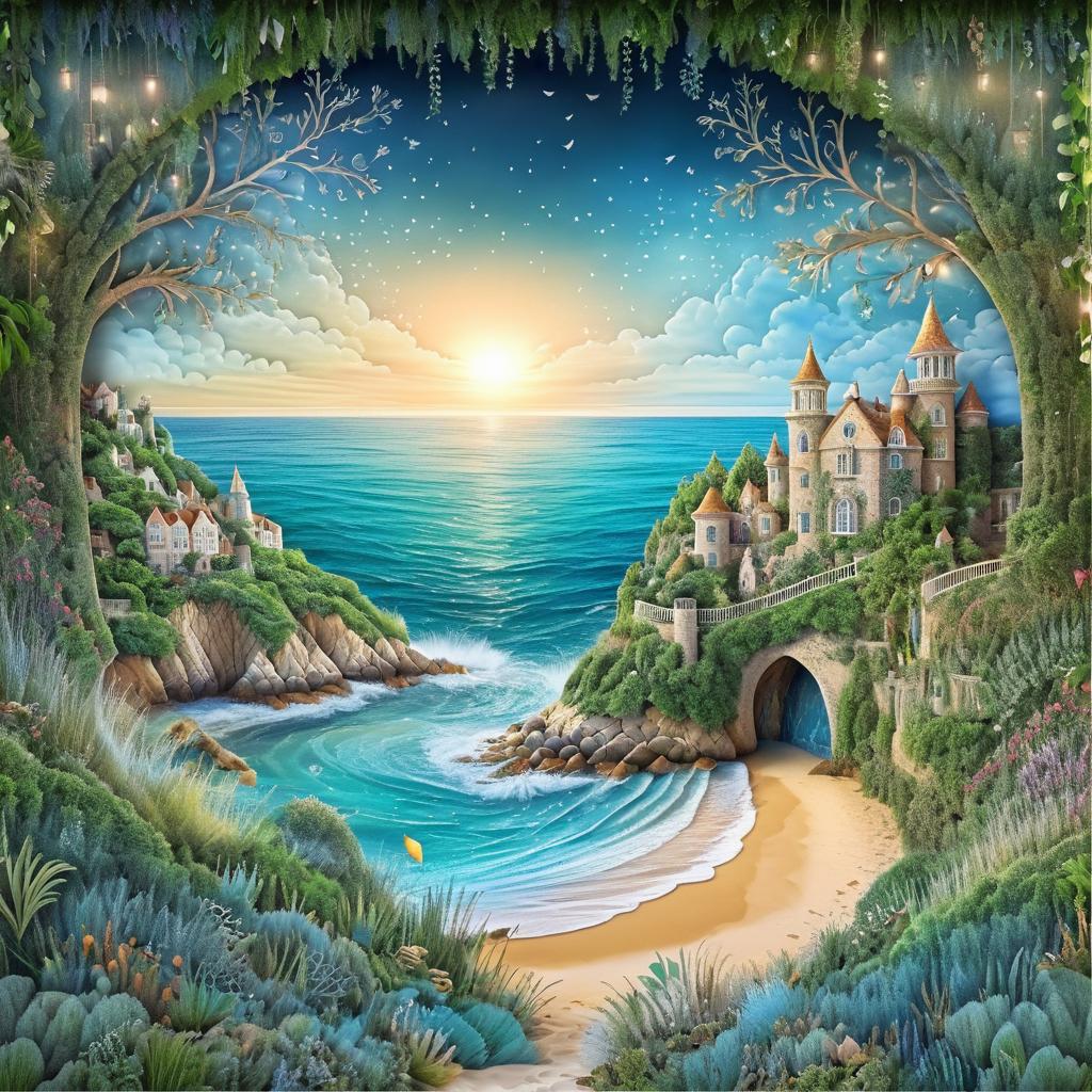 Enchanted Coastal Forest Mural Art