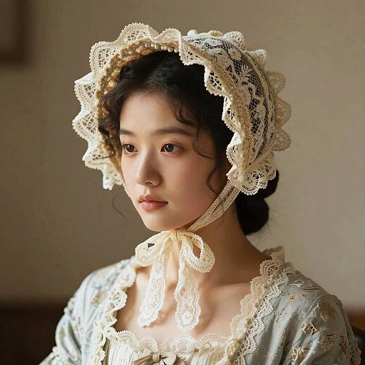 Marie Antoinette Inspired Lace Bonnet
