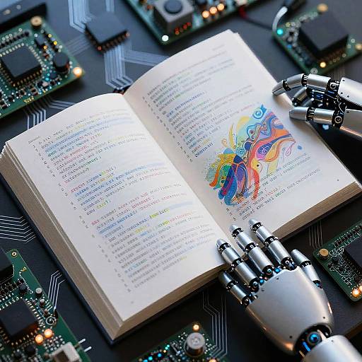 AI Prompt Book with Robotic Hands