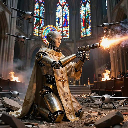 Roblit War Chaplain in Ruined Cathedral