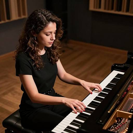 Realistic Portrait of Pianist Performing