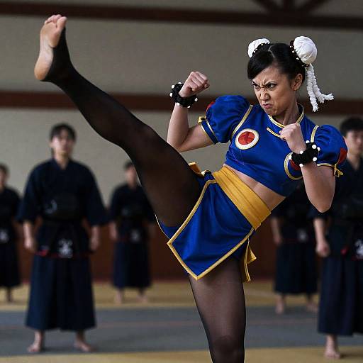Photorealistic Chun-Li Highkick Portrait