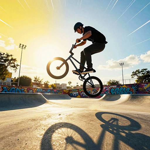 Dynamic Freestyle BMX in Sunlit Park