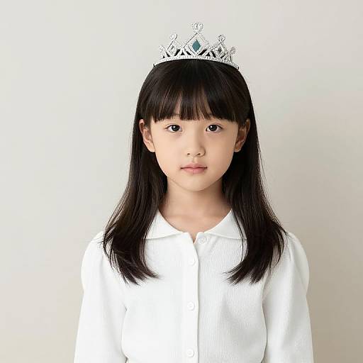 Young Girl in White with Crown