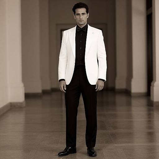 Elegant Man in Sepia Architecture