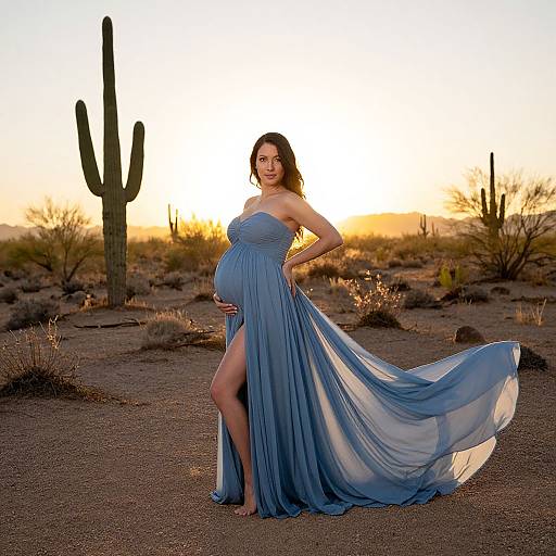 Elegant Maternity Portrait in Desert