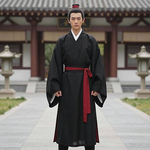 Confident Young Man in Traditional Attire