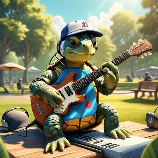 Cool Turtle Jamming in the Park