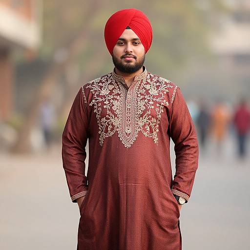 Plus Size Punjabi Suit Male Portrait