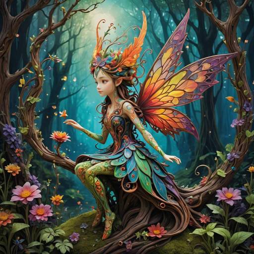 Whimsical Fairy Creature in Enchanted World Whimsical Fairy Creature in Enchanted World