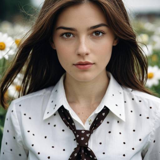 Realistic Portrait of a Girl in Blouse