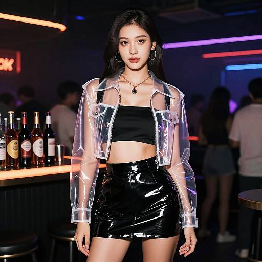 Edgy Woman in Dance Club VIP