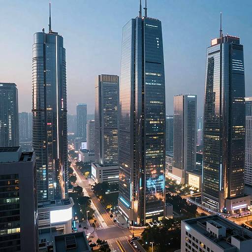 Futuristic Cyberpunk Cityscape Glow