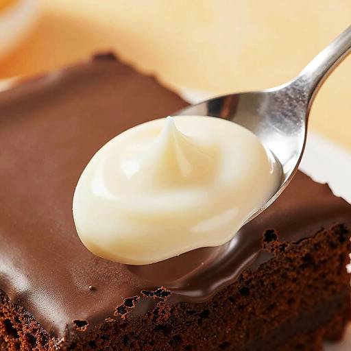 Close-Up of Creamy White Chocolate Sauce