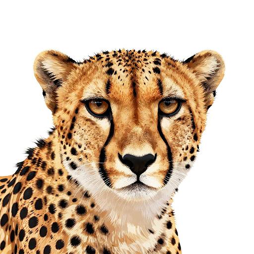 Detailed Lifelike Cheetah Vector Art