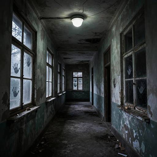 Haunting Abandoned Asylum Scene