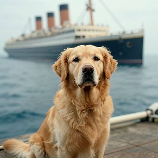 Golden Retriever on Titanic Deck
