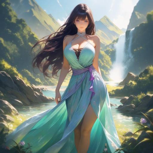 Confident Character in Dreamy Mountain Valley