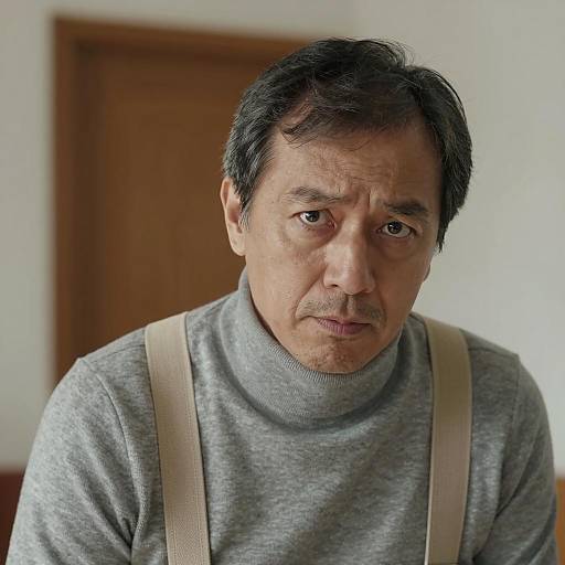 Intense Middle-Aged Man in Turtleneck