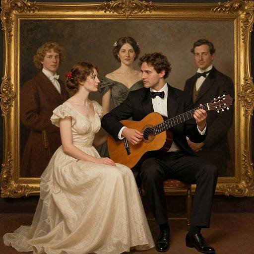 Romantic Digital Painting with Guitarist