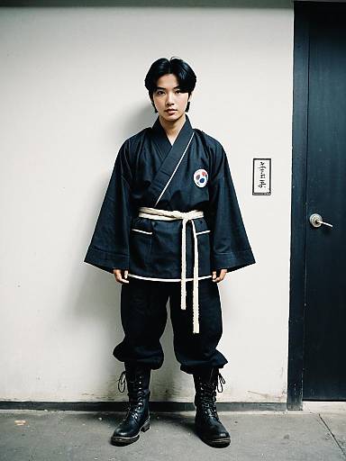 Aesthetic Korean Costume Guy in Boots