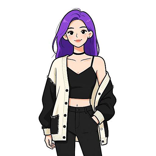 Smiling Woman in Casual Urban Outfit