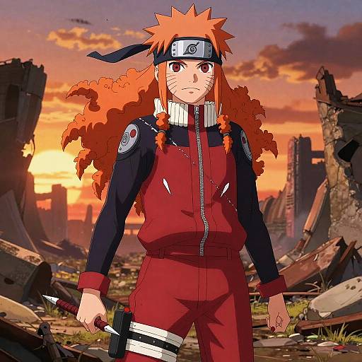 Fierce Teenage Kunoichi in Battle