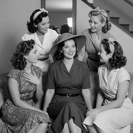 1940s Women in Stylish Black-and-White