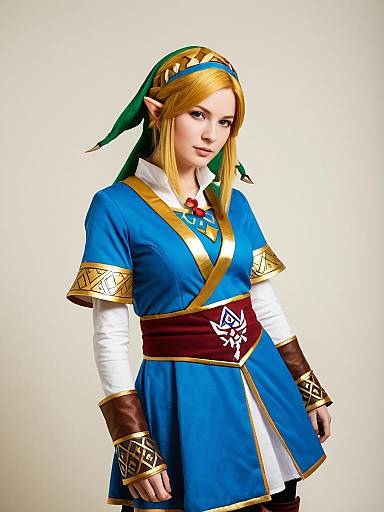Woman Cosplaying as Zelda from Hyrule Warriors