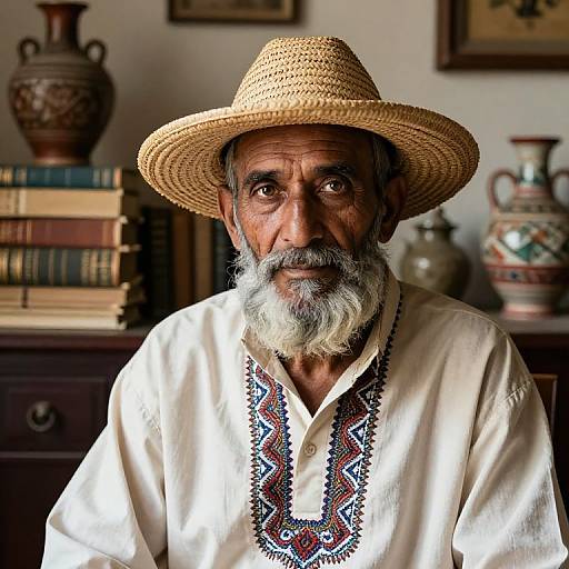 Wise Elder in Cozy Cultural Study