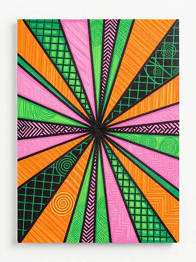 Neon Zig-Zag Geometric Patchwork