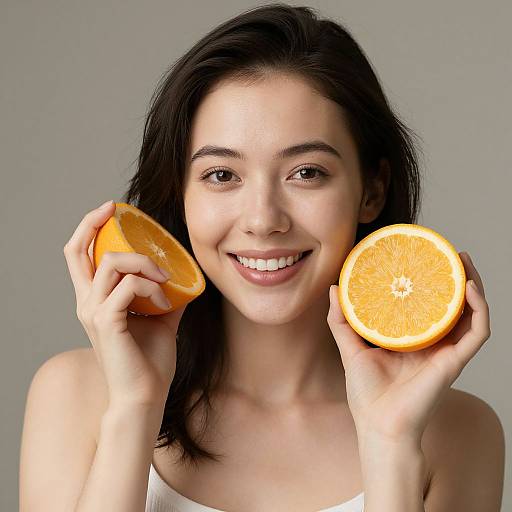Woman with Citrus Fruit Portrait